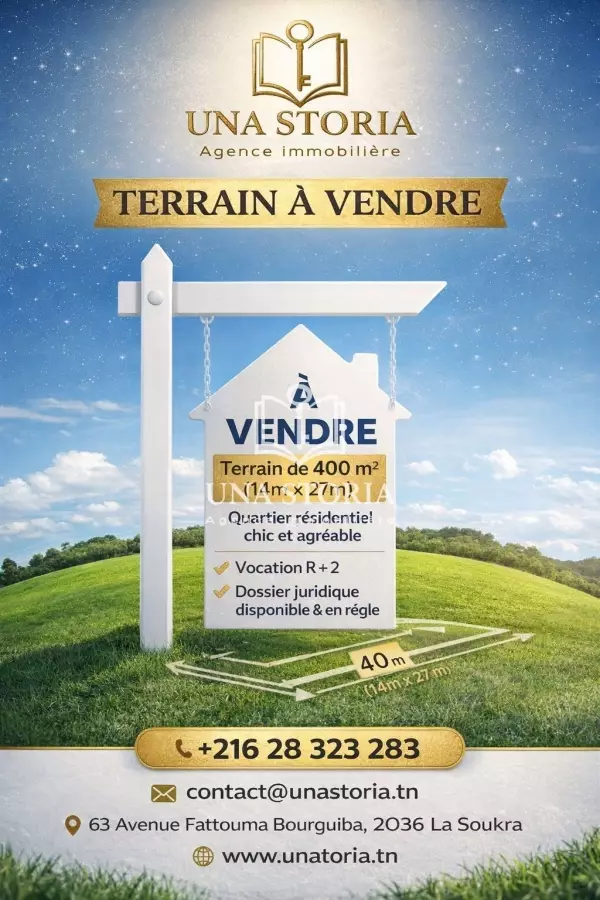 Terrain jumelée de 400m²